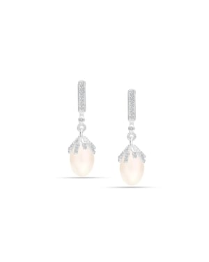 Pendientes Imperiales de Perlas para Mujer en Plata de Ley 925 y Circonita Cubica BIPE038