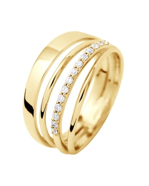Anillo de diamantes 0.140 cts joyas de lujo oro amarillo