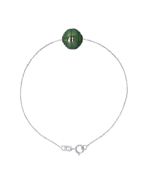 Pulsera de la cadena de convictos Pearl Tahitian Ricked 10-11 mm 925