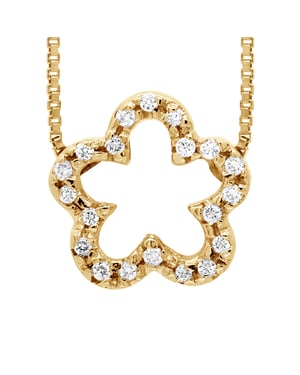 Diamantes de cuello de flores 0.15 CTS Oro blanco