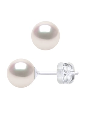 Pendientes Akoya Pearl Ronda 6-7 mm de oro blanco 18 quilates