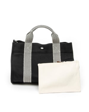 Hermès Cannes Tote PM en  negro Lienzo