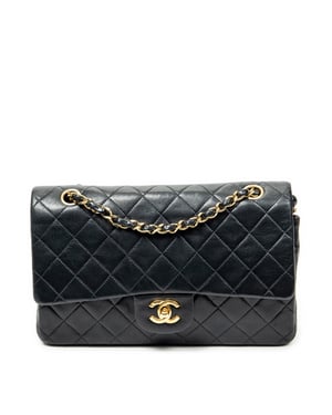 Chanel Classic Double Flap 26 en  negro Cuero de ternero