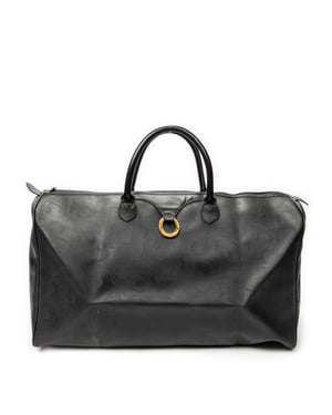 Dior Vintage Large Travel Boston  en  negro Lienzo recubierto