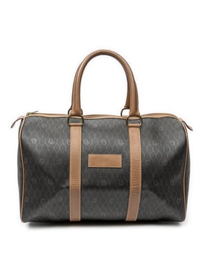 Dior Vintage Small Travel Boston  en  gris Lienzo recubierto