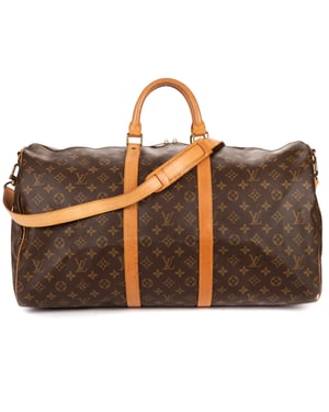Louis Vuitton Keepall 55 en Brown Lienzo recubierto