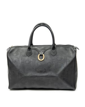 Dior Vintage Medium Travel Boston  en  negro Lienzo recubierto
