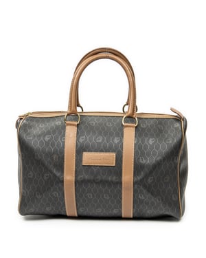 Dior Vintage Medium Boston  en  marrón Lienzo recubierto