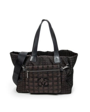 Chanel 2-Way New Travel Line Tote  en  marrón oscuro Lienzo