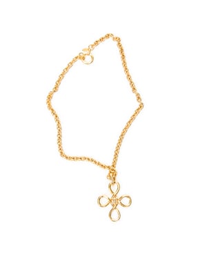 Chanel CC Quad Loop Pendant Necklace  en  oro Acero inoxidable sin níquel