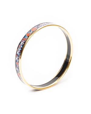 Hermès Enamel Bangle PM en  Marina Acero inoxidable sin níquel