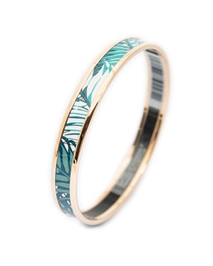 Hermès Enamel Bangle PM en  Teal Acero inoxidable sin níquel
