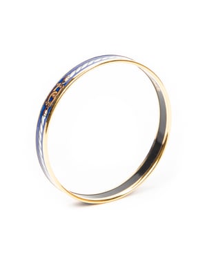Hermès Enamel Bangle PM en  Blue Acero inoxidable sin níquel