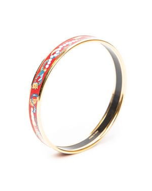 Hermès Enamel Bangle PM en  Red Acero inoxidable sin níquel
