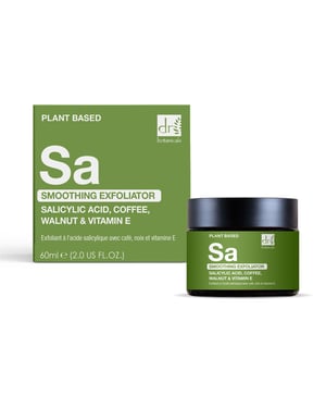 Dr. Botanicals Exfoliante antiedad con ácido salicílico, café, nuez y vitamina E, 30 ml.