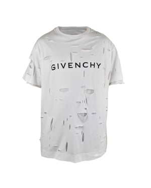 Givenchy Camiseta con dos capas y agujeros Blanco