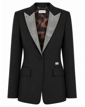 Single Breasted Fit Blazer Crystal Strass