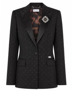 Boyfriend Fit Blazer Crystal Strass