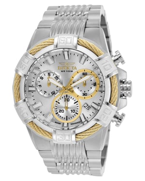 Invicta Bolt 25863 Reloj de Hombre - Movimiento de Cuarzo - Acero Inoxidable con Esfera Plateada - 51 mm