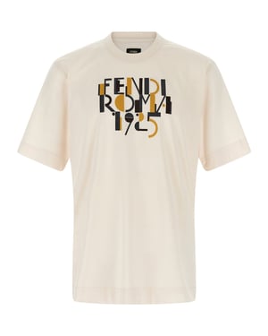 Camiseta de algodón blanca Fendi