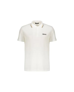 Camiseta de Algodón Blanca Versace