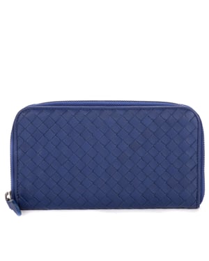 Bottega Veneta Zip Around Wallet  en  Marina Cuero de becerro