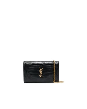 Cartera con cadena de piel grabada en cocodrilo Saint Laurent Cassandre