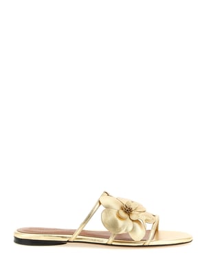 Sandalias de cuero dorado Zimmermann