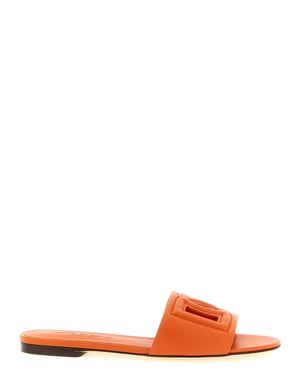 Deslizadores de Piel de Ternera Naranja Dolce & Gabbana