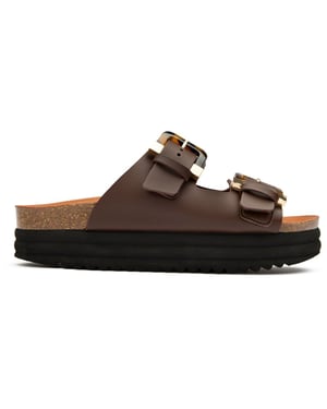 V.Gan Vegan Plum Footbed Tortoiseshell Sandalias