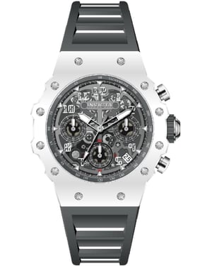 Invicta Racing 69622 Reloj de Hombre - Movimiento de Cuarzo - Acrílico con Esfera Plateada - 40 mm