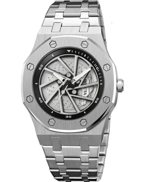 Invicta Speedway 69486 Reloj de Hombre - Movimiento de Cuarzo - Metal con Esfera Plateada - 42 mm