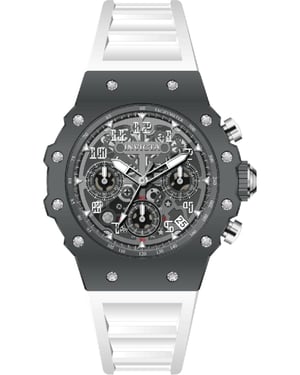 Invicta Racing 69618 Reloj de Hombre - Movimiento de Cuarzo - Acrílico con Esfera Plateada - 40 mm