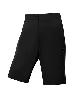 Pantalones cortos de senderismo repelentes al agua para mujeres, con longitud hasta la rodilla y bolsillos con cremallera