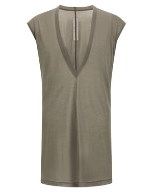 Camiseta de algodón gris Rick Owens