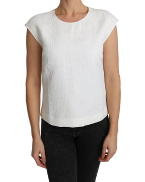 Dolce Gabbana Top Bordado de Mangas Cortas