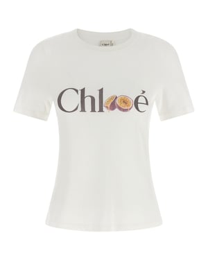 Camiseta de algodón blanca Chloé