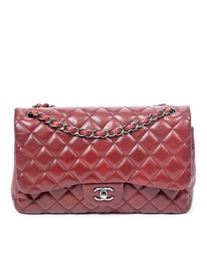 Chanel Jumbo Classic Double Flap  en  Red Cuero de ternero