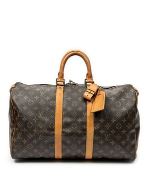 Louis Vuitton Keepall 45 en  marrón Lienzo recubierto
