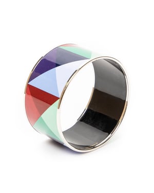 Hermès Enamel Bangle GM en  Blue Acero inoxidable sin níquel