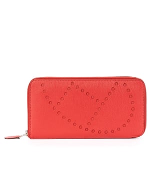 Hermès Evelyne Zip Long Wallet  en  rojo Cuero de ternero