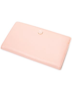 Chanel CC Button Long Bifold Wallet  en  rosa Cuero de ternero