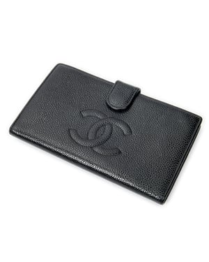 Chanel CC Timeless French Purse Wallet  en  negro Cuero de ternero