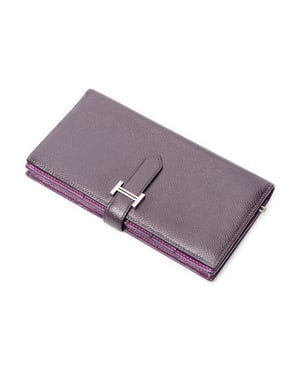 Hermès Bearn Wallet  en  morado Cuero de ternero