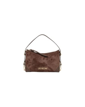 Bolso de mano de poliéster marrón Love Moschino
