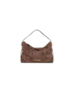 Bolso de mano de poliéster marrón Love Moschino