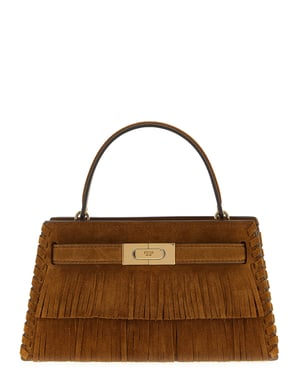 Bolso de mano de cuero bovino marrón Tory Burch
