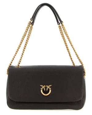 Bolso de Hombro de Cuero de Cordero Marrón PINKO
