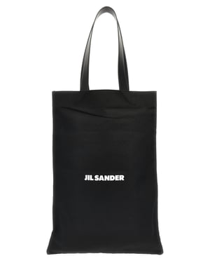 Bolso Tote de Algodón Negro Jil Sander