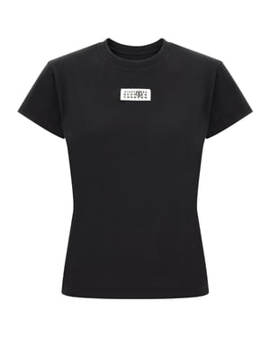 Camiseta de algodón negra MM6 Maison Margiela